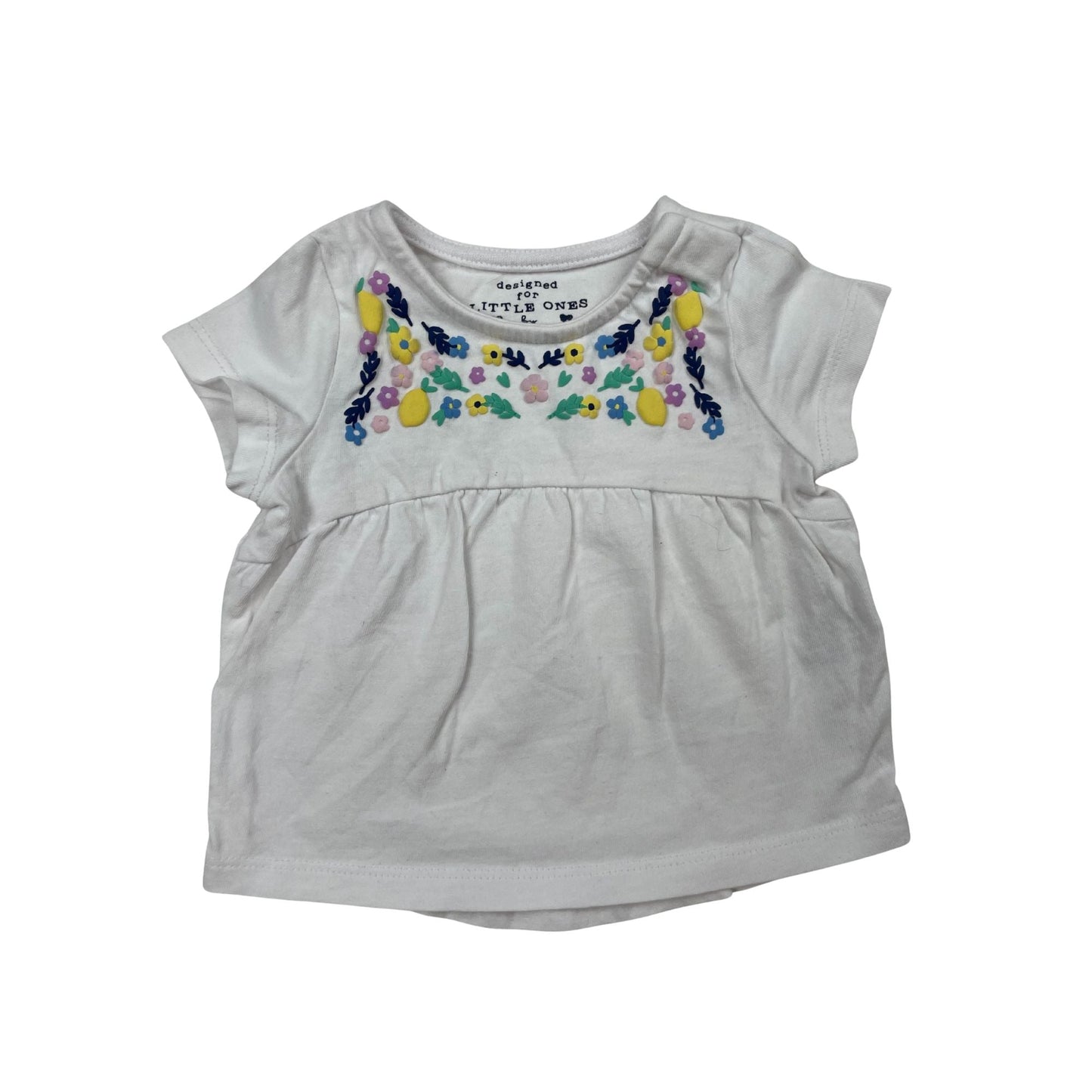 Weißes T-Shirt, Mädchen, Größe 56, up to 1 Month