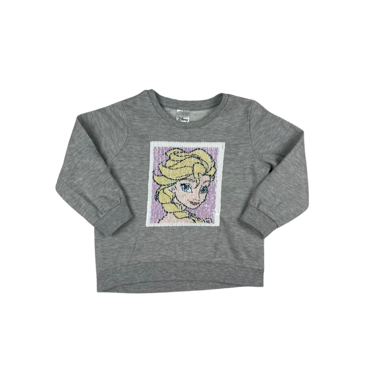 Grauer Mädchenpullover mit Glitzerprint von Disney