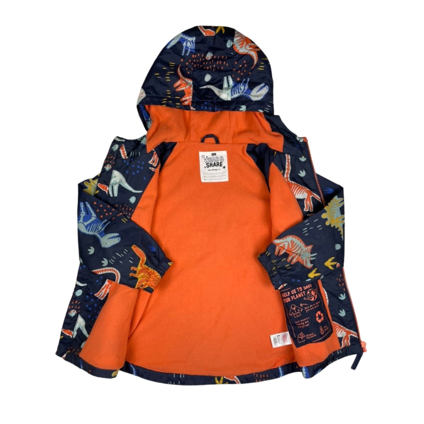 Regenjacke mit Fleecefutter – Dinosaurier
