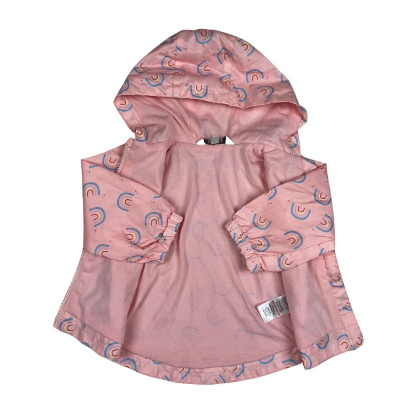 Leichte Kapuzenjacke mit Regenbogen-Print