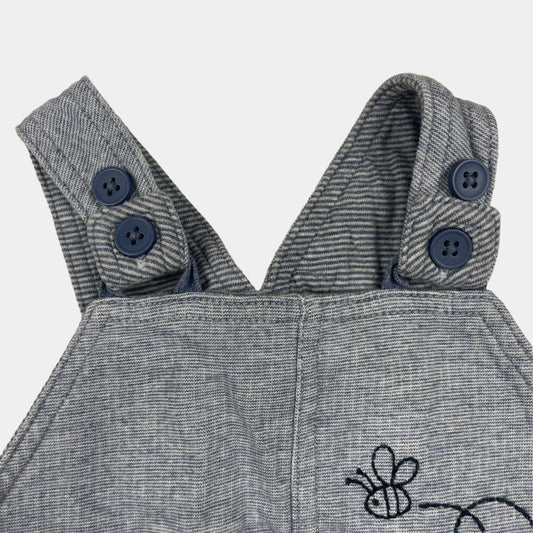 Grauer Overall mit Bärendesign und Taschen für Babys – inside