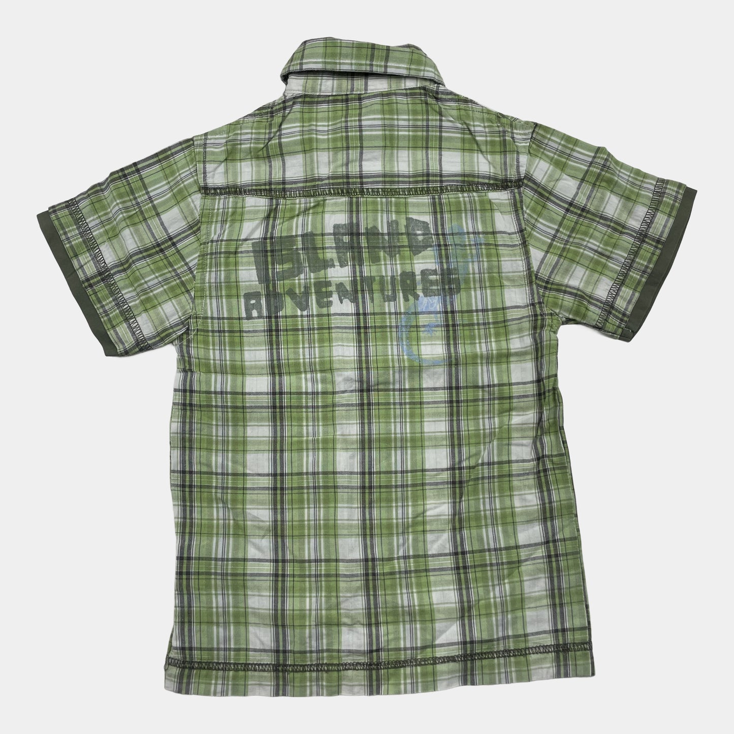 Grünes kariertes Hemd für Jungen – back