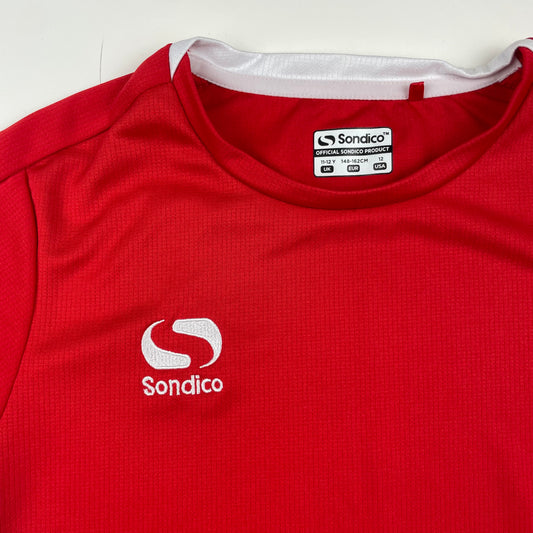 Rotes Sondico Sport-T-Shirt für Kinder mit weißen Details