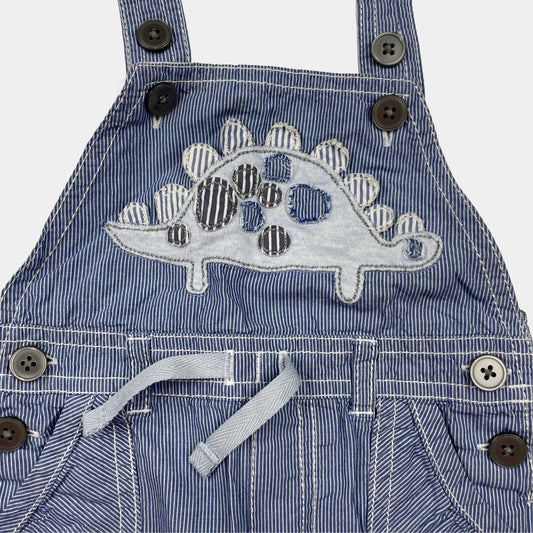 Blauer Baumwoll-Overall mit Dino-Muster für Kinder – detail