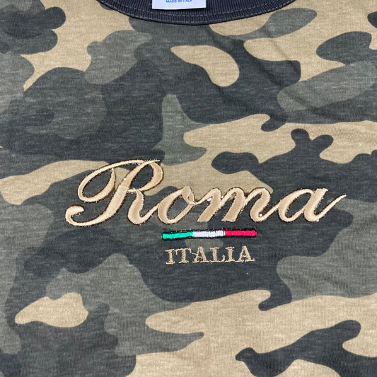 Grünes Baumwoll-T-Shirt mit Camouflage-Muster für Kinder – label