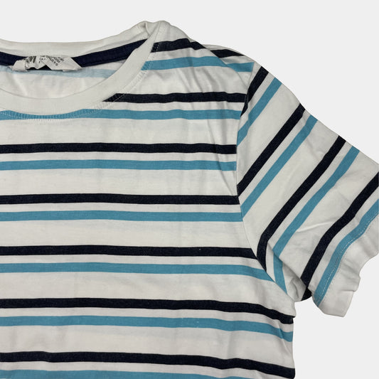 Gestreiftes T-Shirt in Weiß und Blau, Größe 134/140, H&M – detail