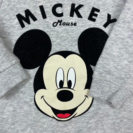 Graues H&M Kinder-Sweatshirt mit Mickey-Mouse-Print, Größe 92 – detail