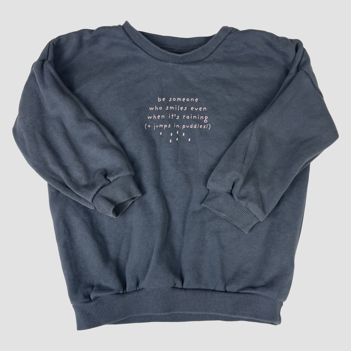Dunkelgraues Sweatshirt von George mit Text-Print, Größe 2–3 Jahre