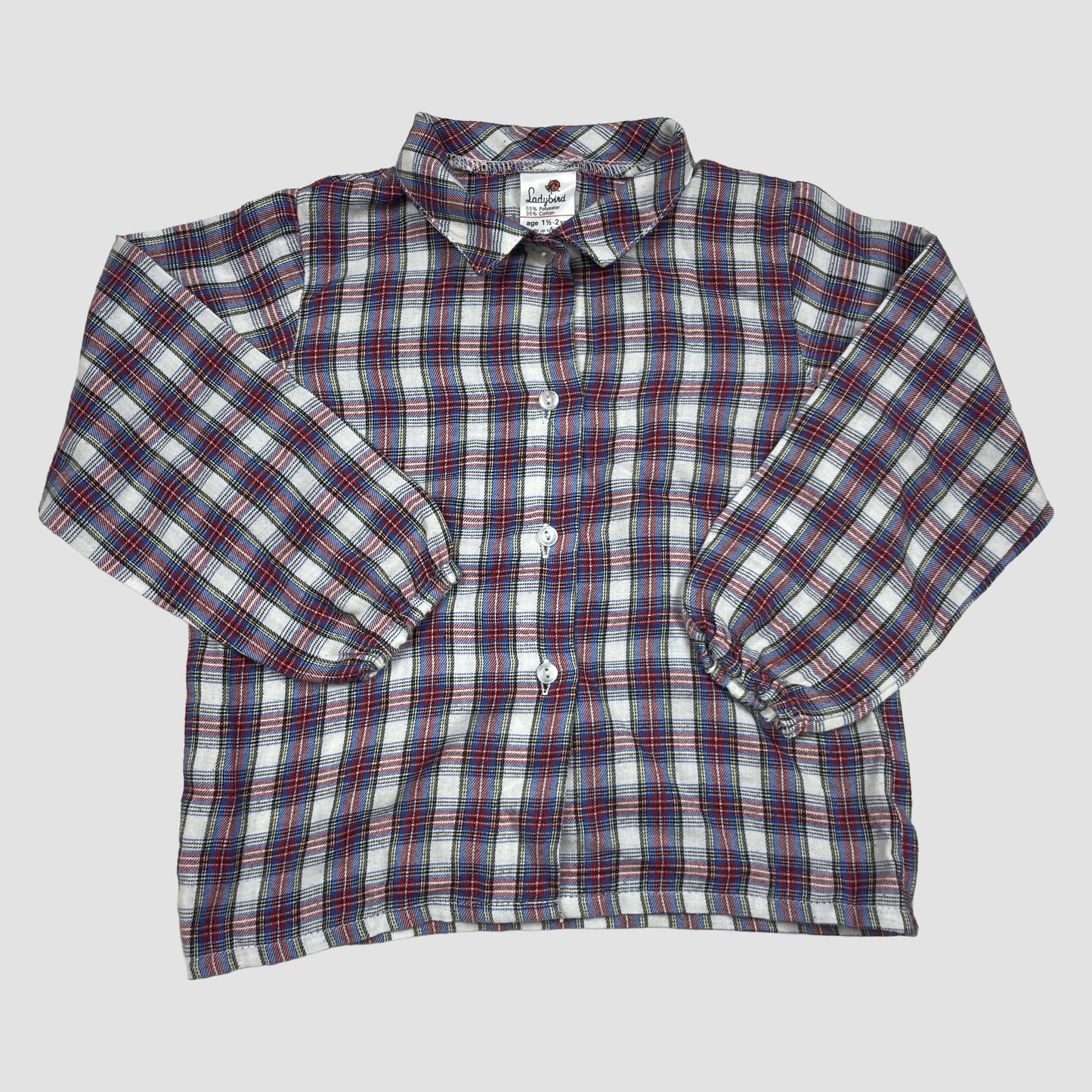 Karierte Kinderhemd von Ladybird, Langarm, Größe 1,5–2 Jahre