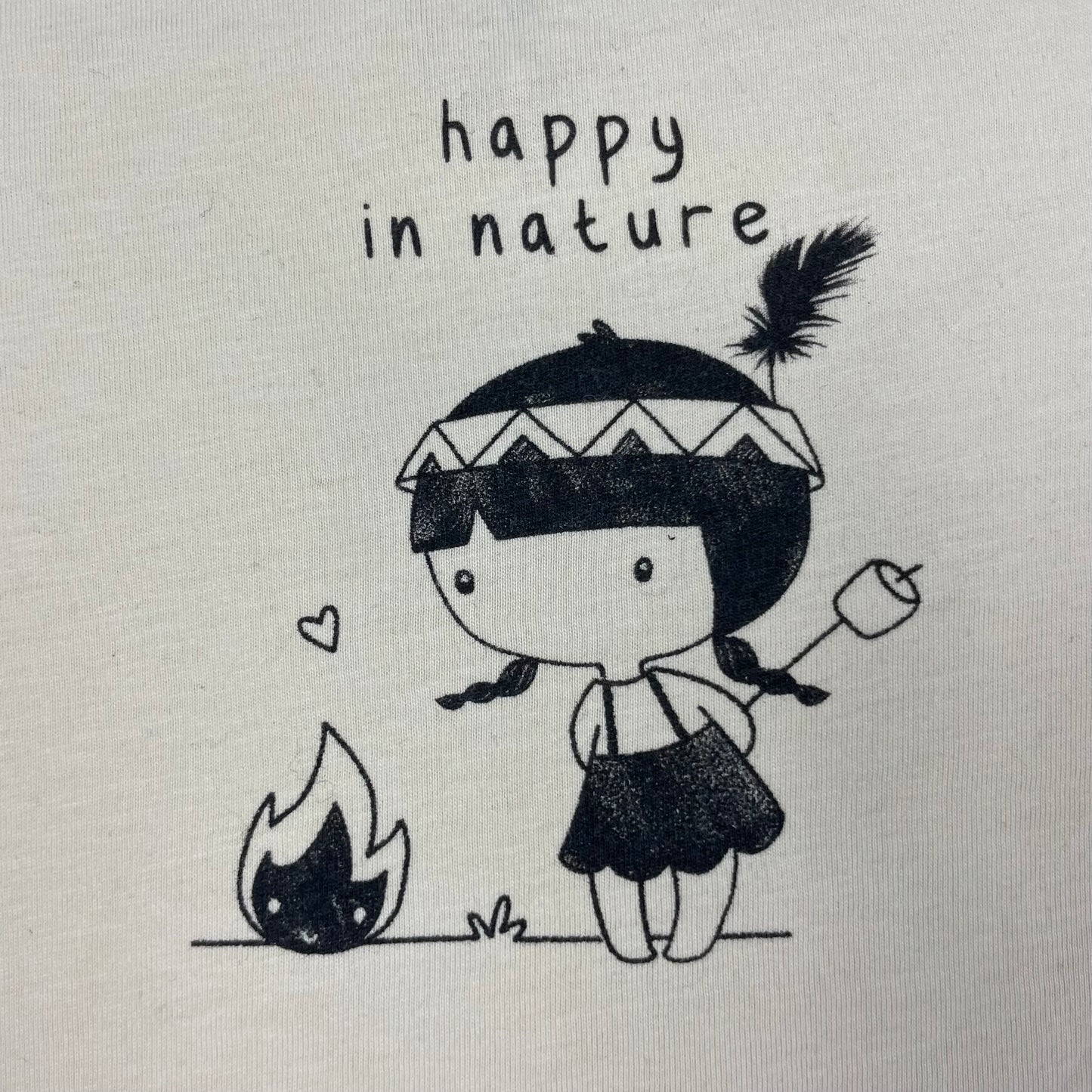 Beiges Langarmshirt von United Colors of Benetton mit Print, Größe 98 – detail