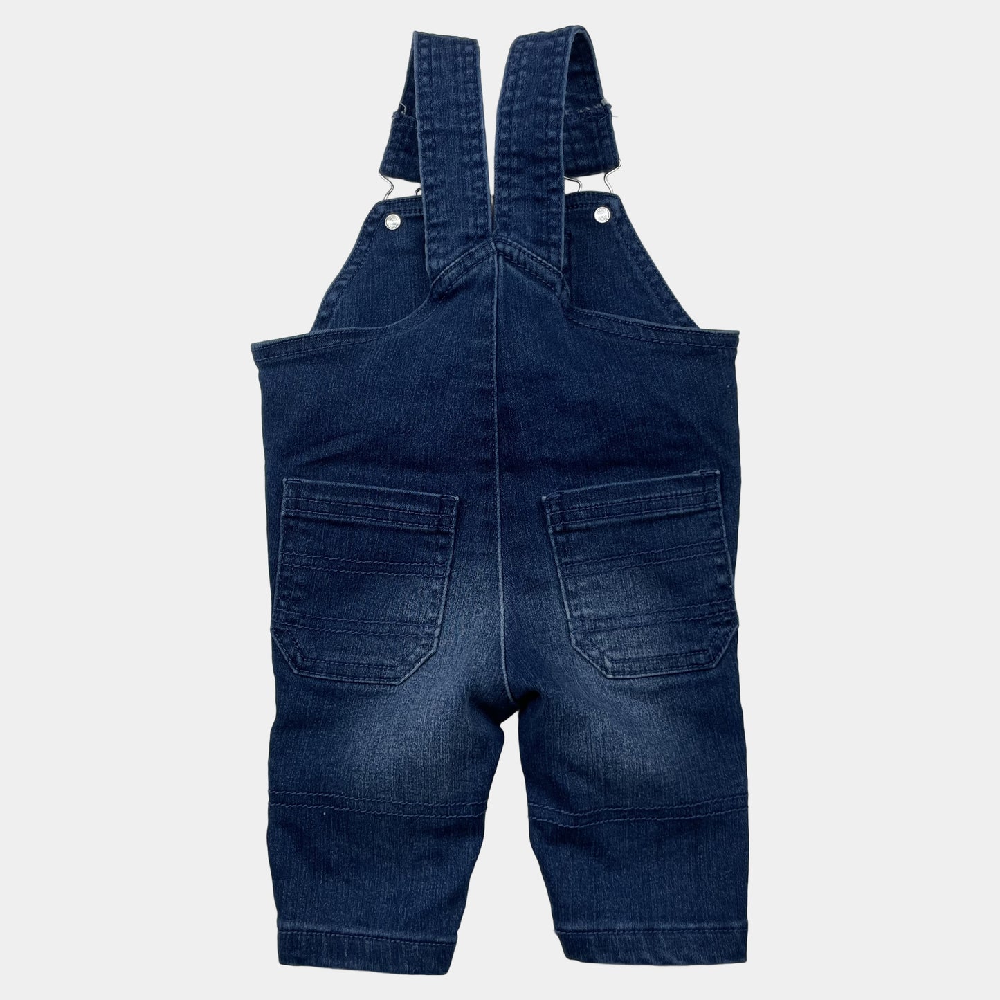 Dunkelblaue Denim-Latzhose für Babys, Größe 62 – back