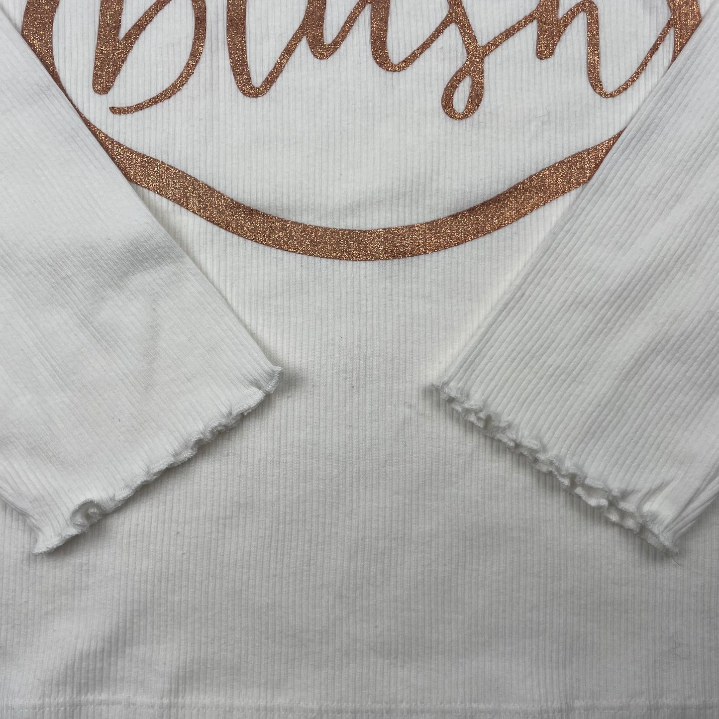 Weißes Langarmshirt mit Glitzer-Print „Team blush“, Größe 12–13 Jahre – back