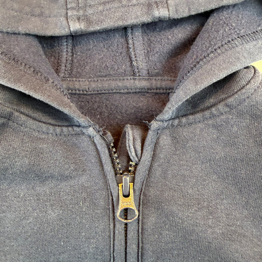 Dunkelblaue Kinder Sweat-Kapuzenjacke mit Reißverschluss – zip