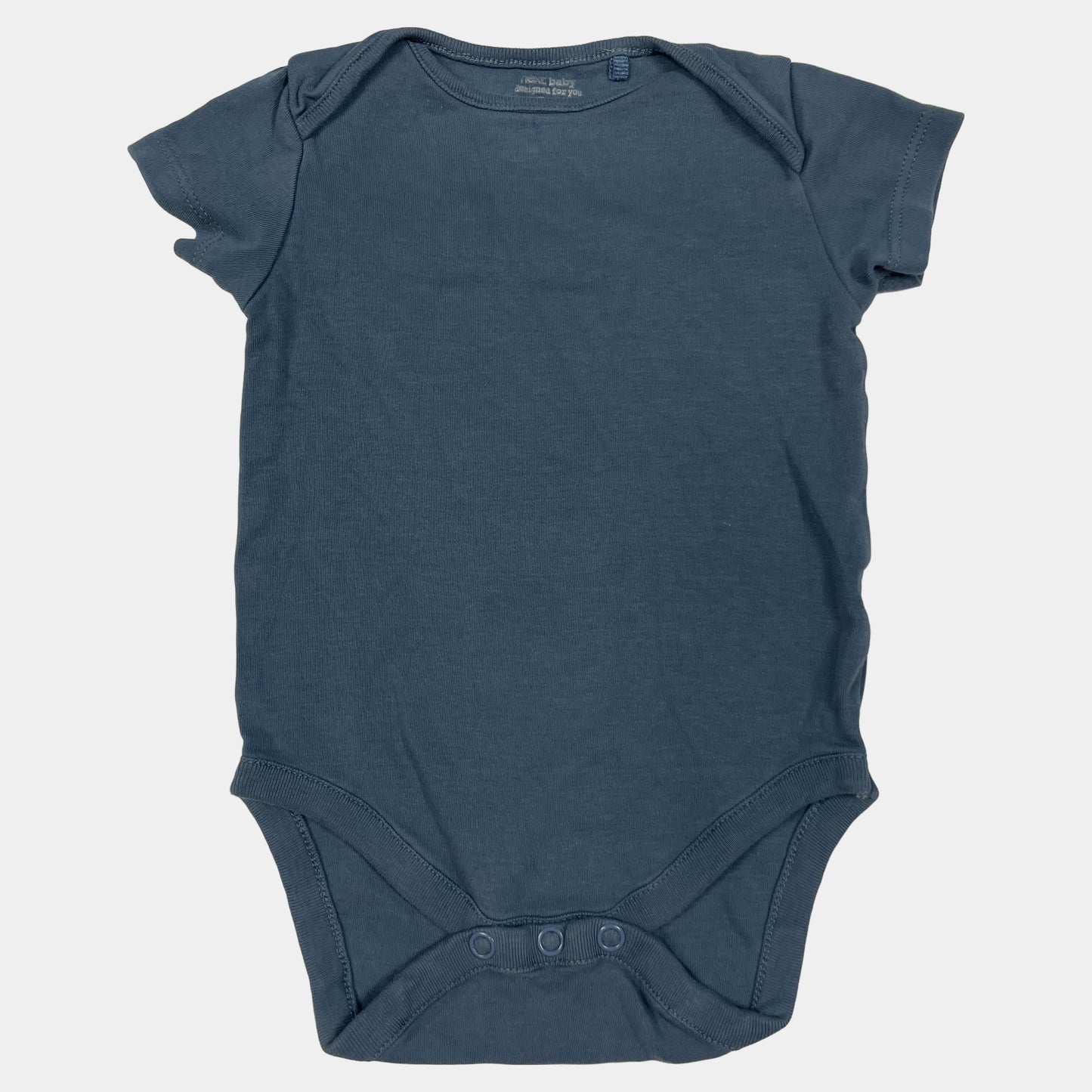 Blauer Baumwoll-Body mit Druckknöpfen