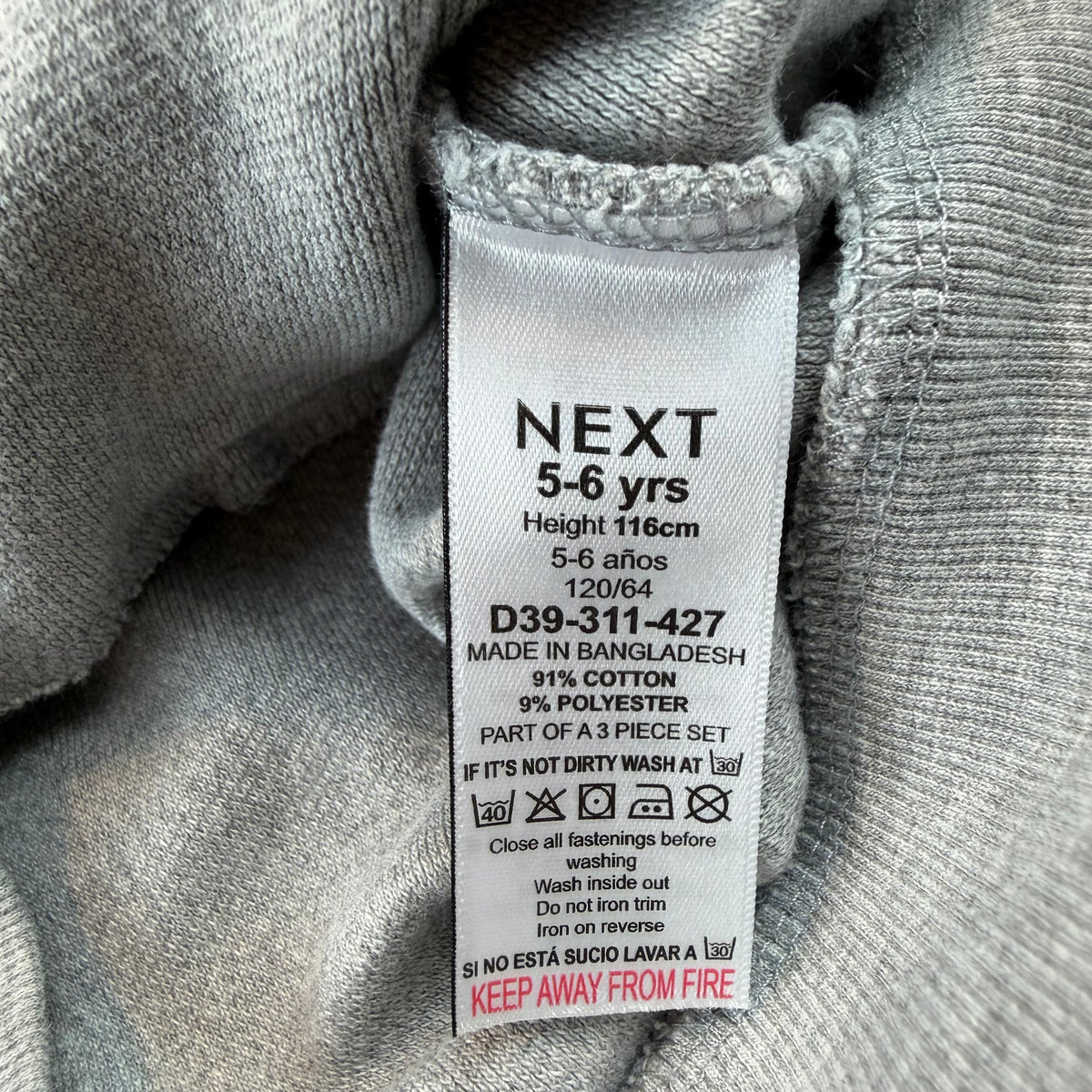 Graue Kinder-Sweatjacke mit Reißverschluss und Taschen – label