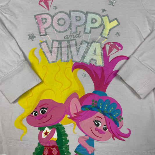 Lila Langarmshirt mit Poppy und Viva Motiv von DreamWorks – detail