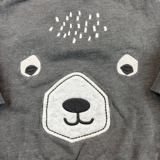 Graues Kinder-Sweatshirt mit Bärengesicht-Print – detail