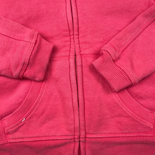 Warme rote Jacke mit Kapuze und Fleece-Futter für Kinder – detail