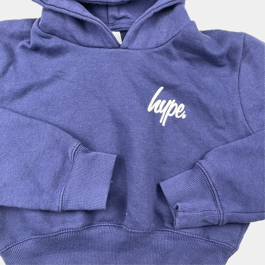 Blaues Kapuzen-Sweatshirt mit Logoaufdruck – detail