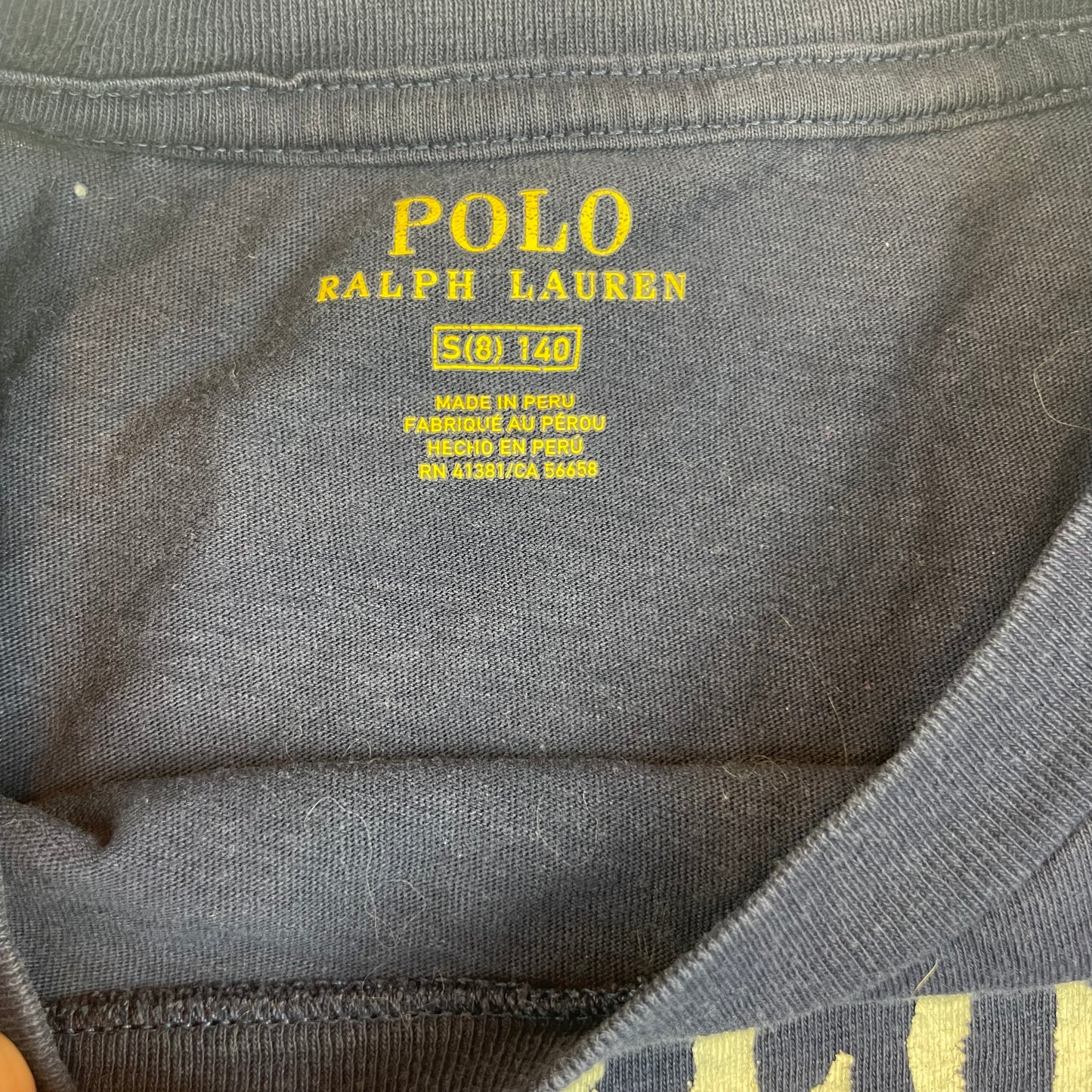 Blaues T-Shirt mit Adlerdesign und kurzärmlig, Polo Ralph Lauren, Größe 140 – label