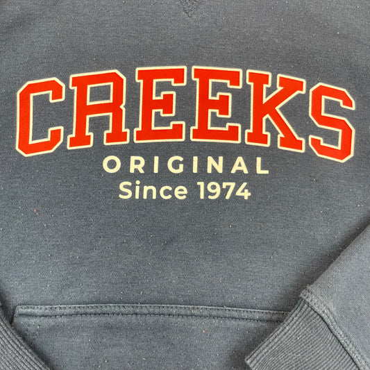 Blauer Hoodie mit Kapuze und Logo-Aufdruck von Creeks