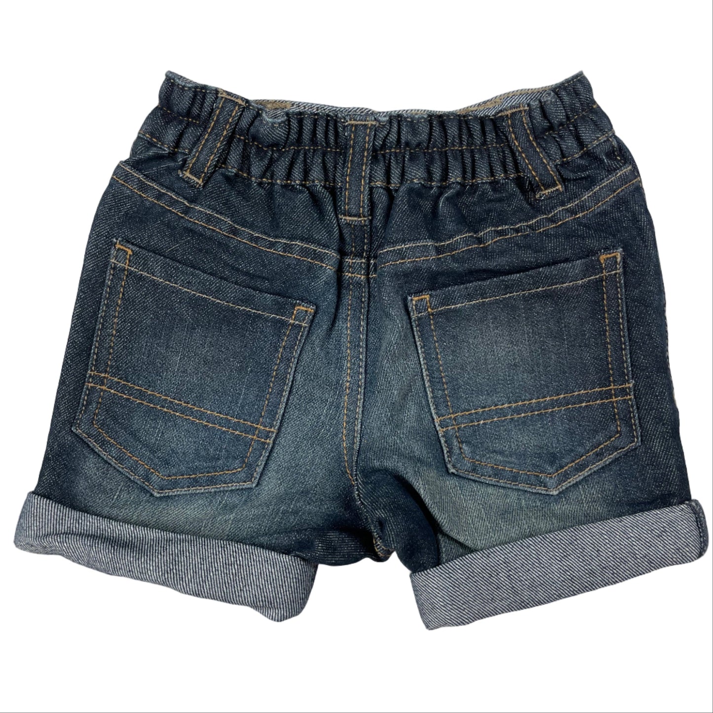 Blaue George Jeansshorts, Größe 9–12 Monate – back