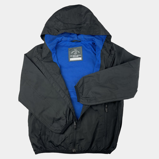 Schwarze Regenjacke mit Kapuze für Jungen, Größe 6-7 Jahre, George – inside
