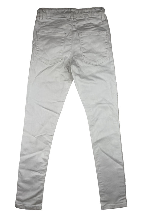 Weiße Kinder-Jeans von Next, Größe 9 Jahre/134, Skinny mit leichten Rissen an den Knien – back