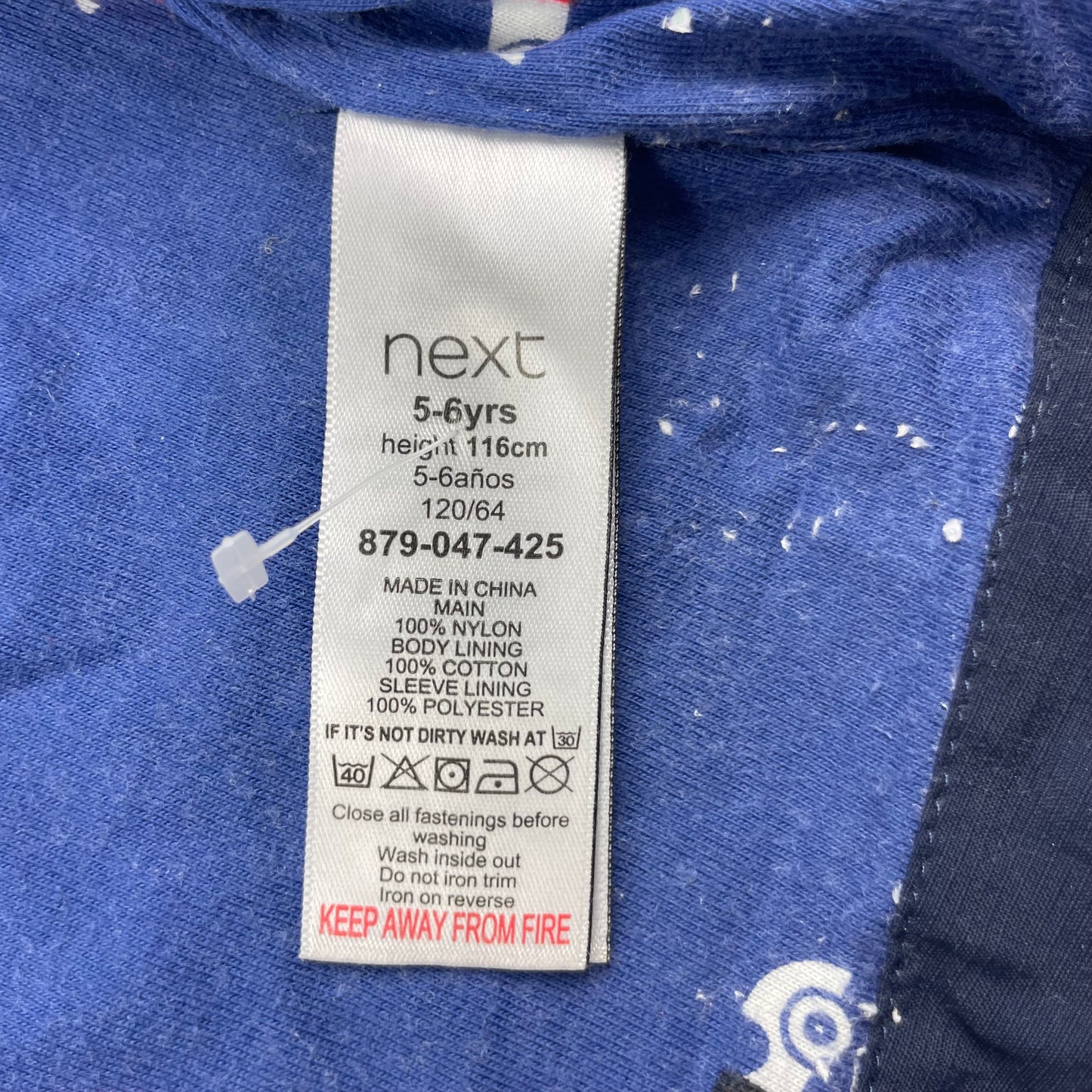 Dunkelblaue Next Regenjacke für Kinder, Größe 5-6 Jahre. – label