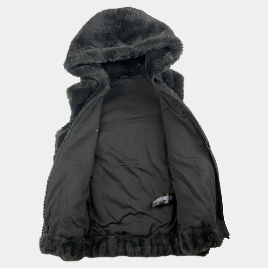 Graue Fleeceweste mit Kapuze für Kinder – inside