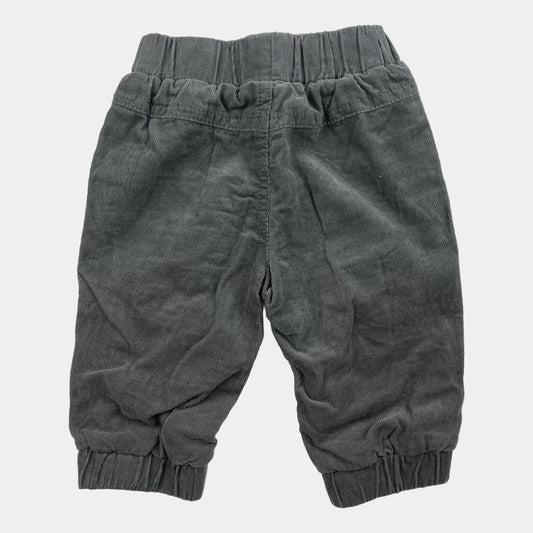 Graue Cordhose mit elastischem Bund und Kordelzug – back