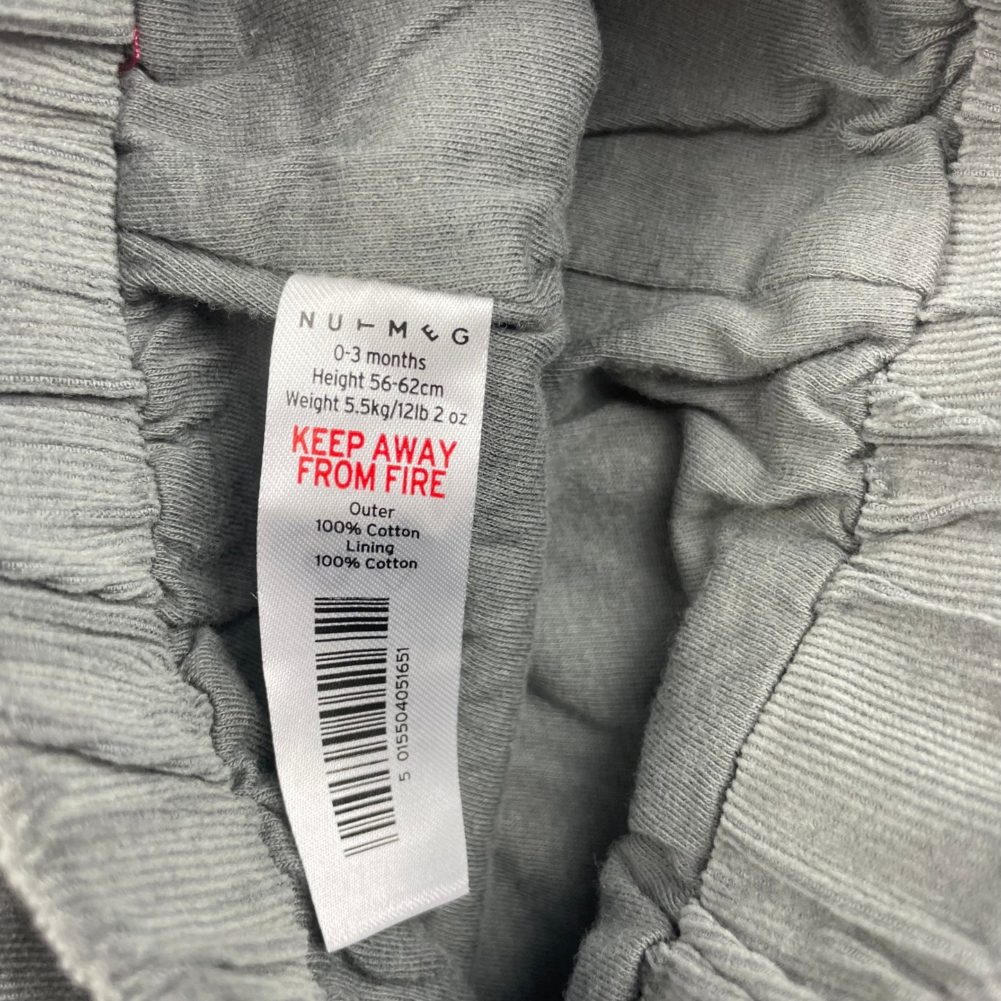 Graue Cordhose mit elastischem Bund und Kordelzug – label