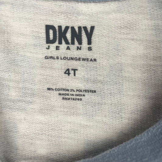 DKNY Girls Loungewear Sweatshirt, grau/blau, Größe 4T (ca. 104)