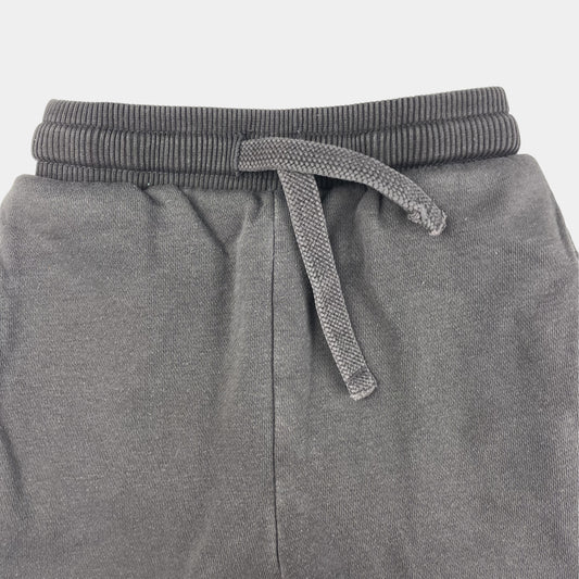 Graue Jogginghose aus Fleece mit elastischem Bund und Kordelzug – fabric