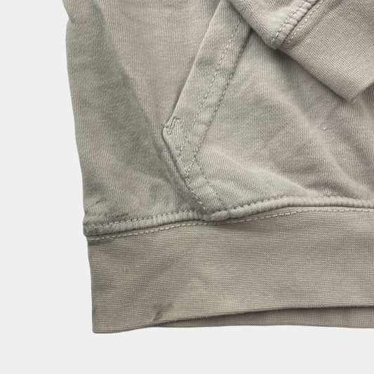 Grauer Hoodie mit Kapuze und Aufdruck von H&M in Größe 152.