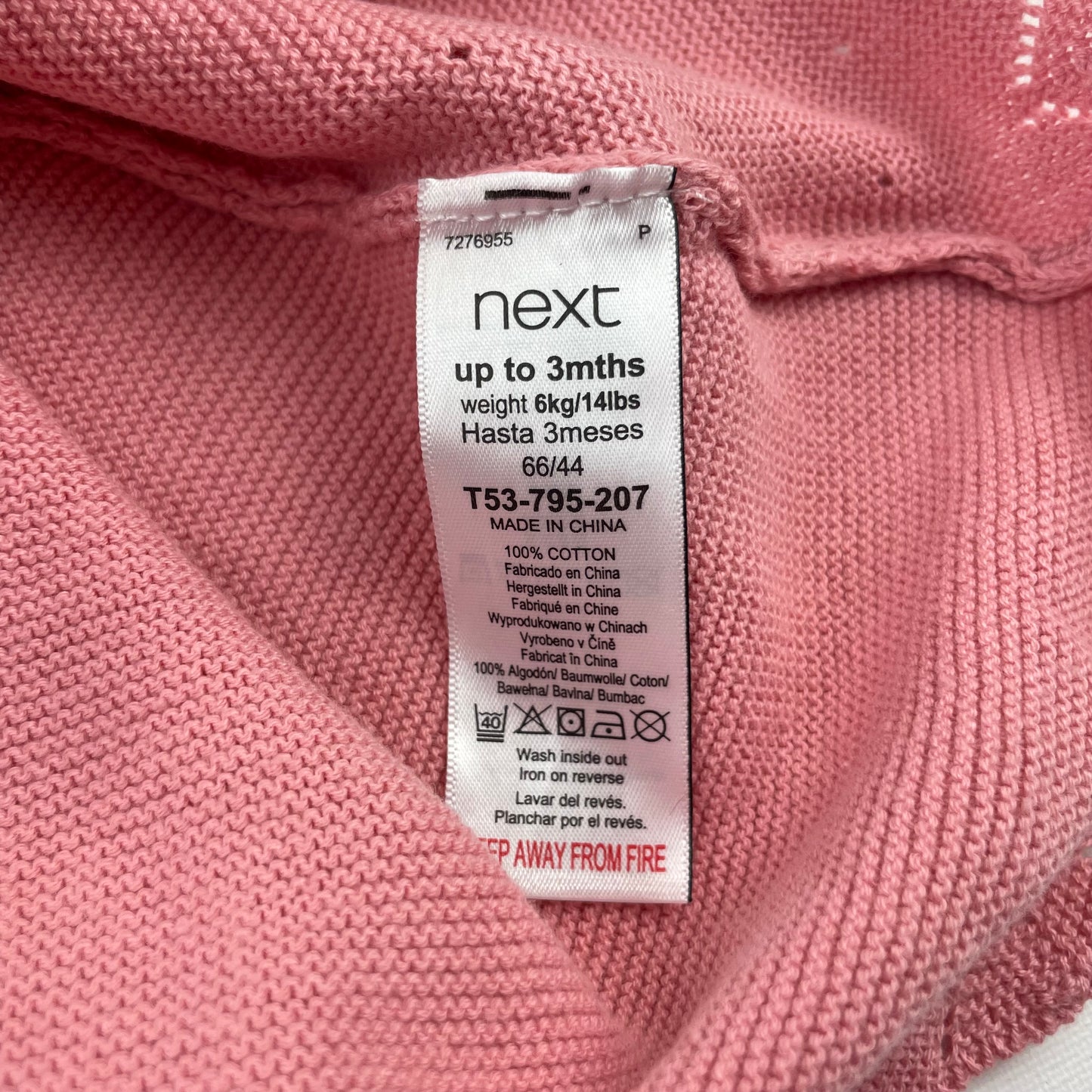 Rosa Strickkleid mit Rüschen für Neugeborene – label