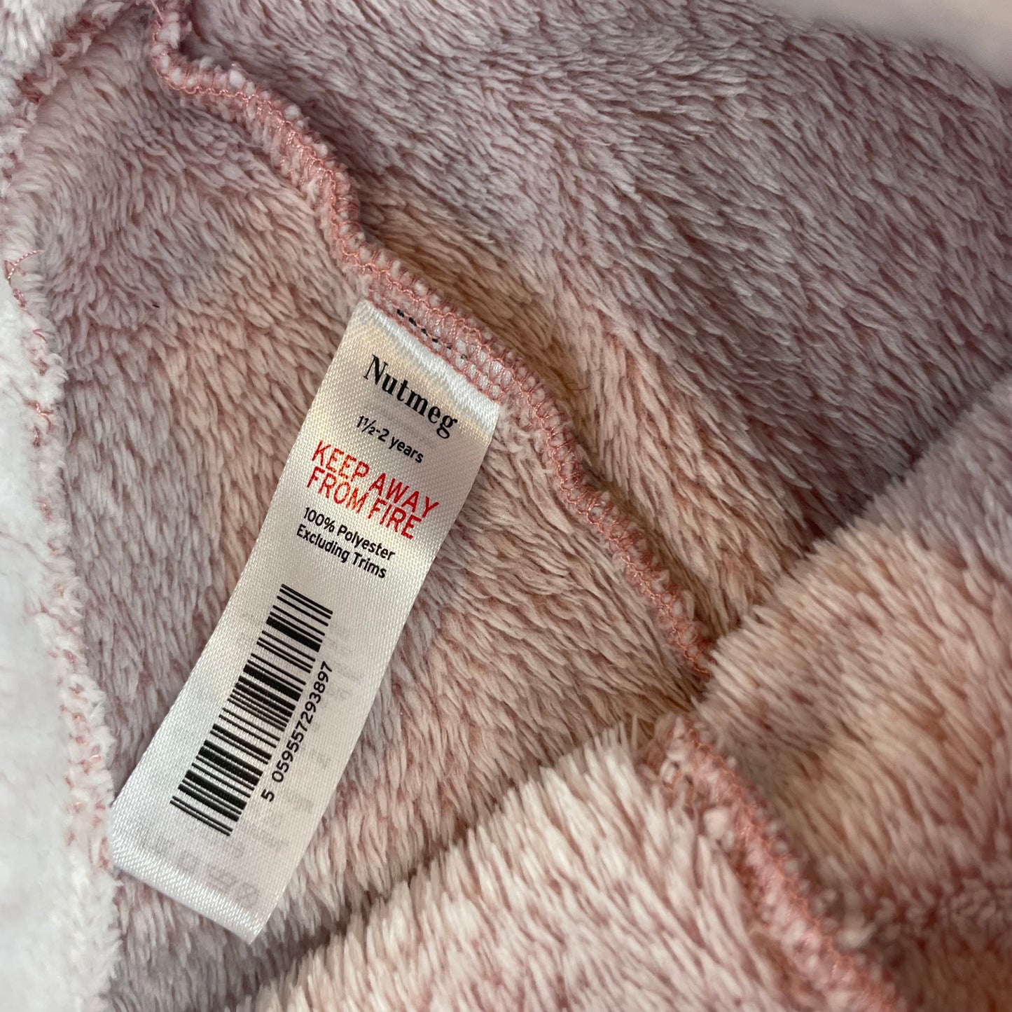 Beiger Fleece-Schlafanzug für Kinder mit Sternenmuster – label