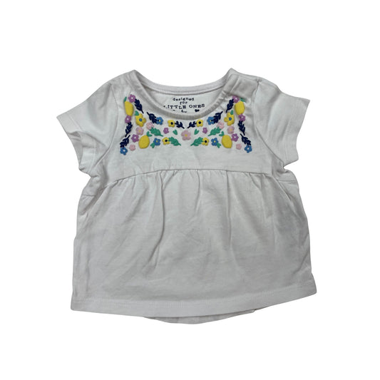 Weißes T-Shirt, Mädchen, Größe 56, up to 1 Month