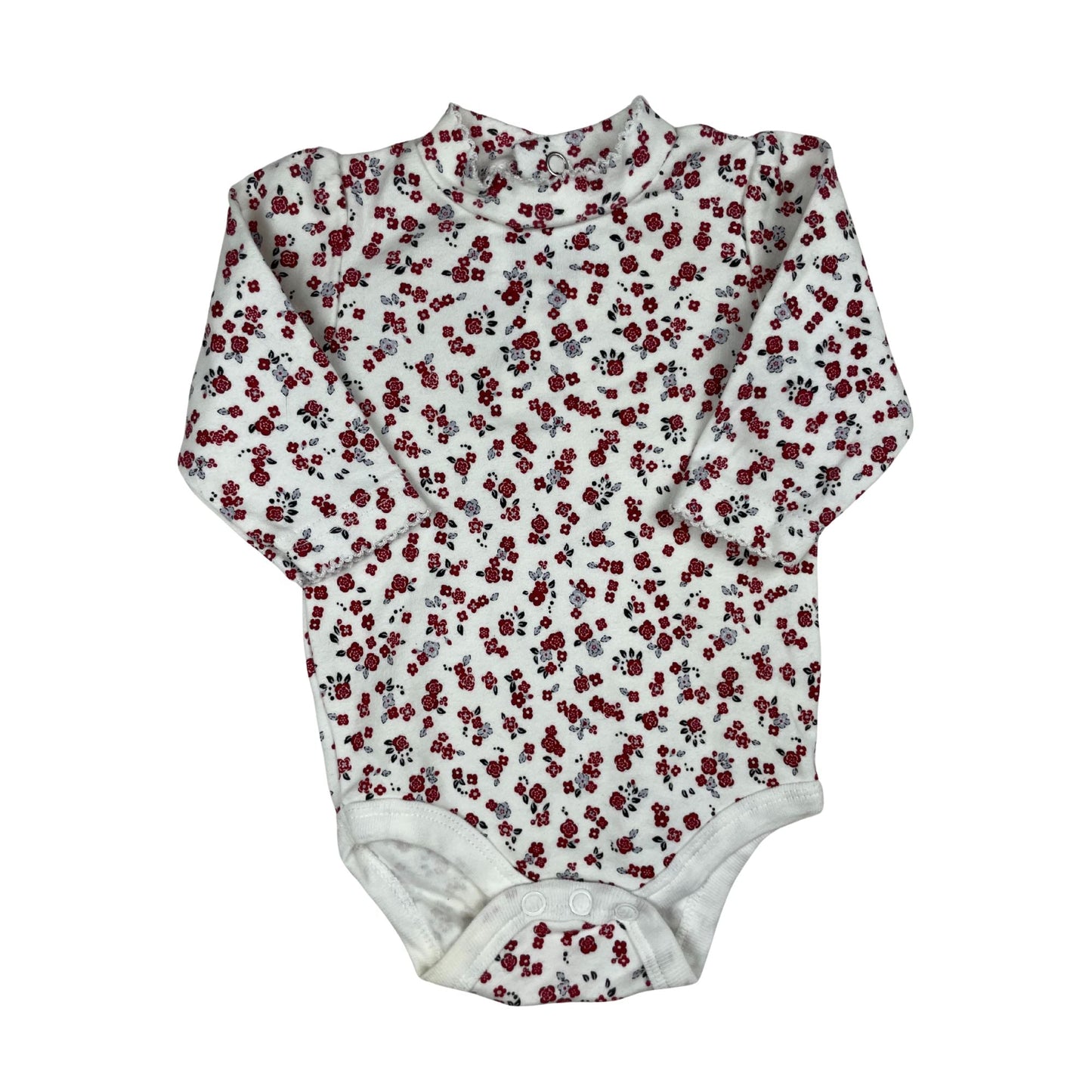 Weißer Body mit Blumenmuster, Mädchen, 0-3 Monate