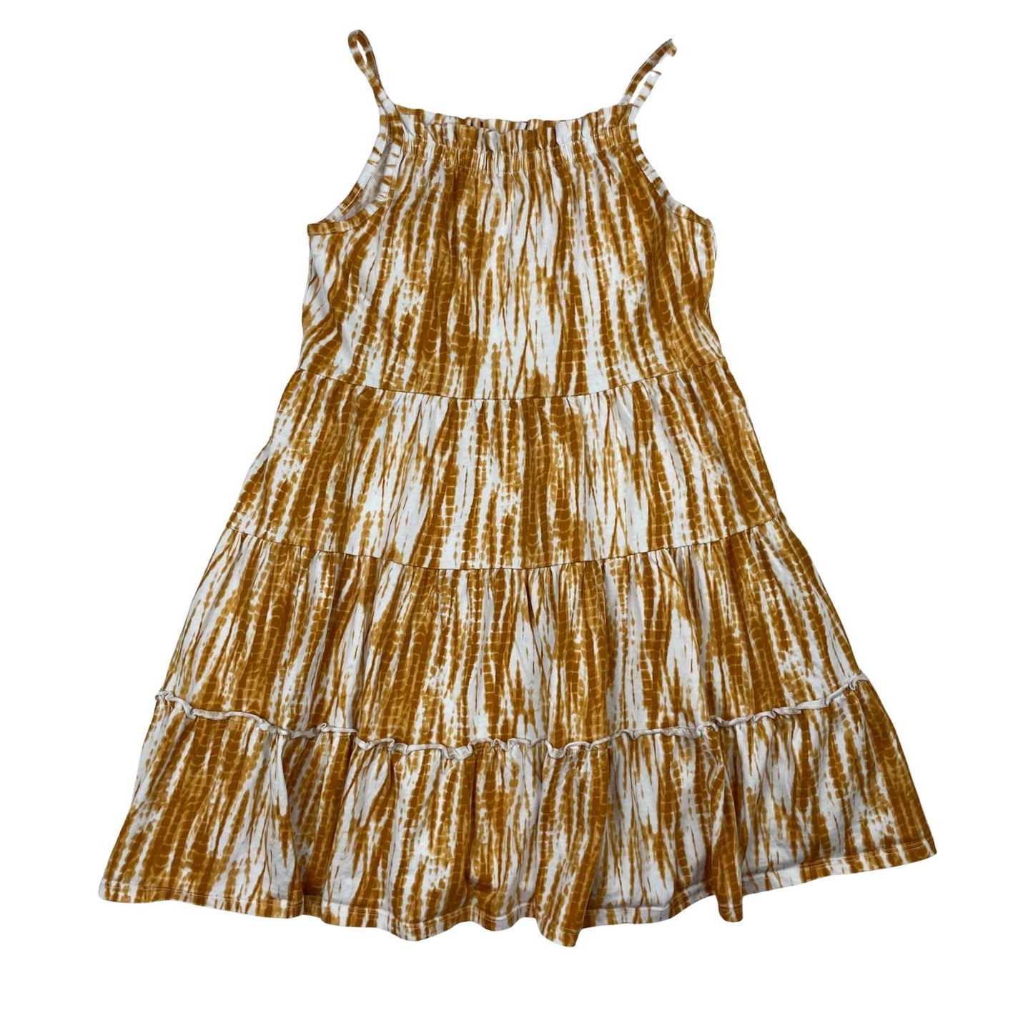 Ocker, weißer Kleid, Mädchen, Größe 9-10 Jahre