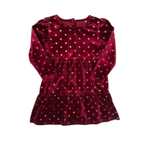 Weinrotes Kleid, Mädchen, 12-18 Monate