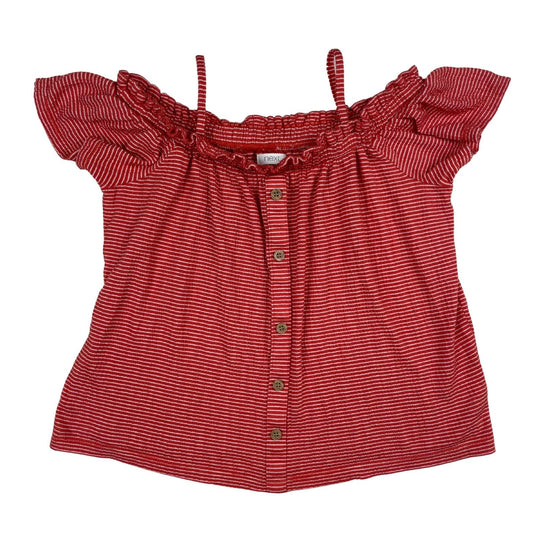 Gestreiftes Off-Shoulder-Top in Rot