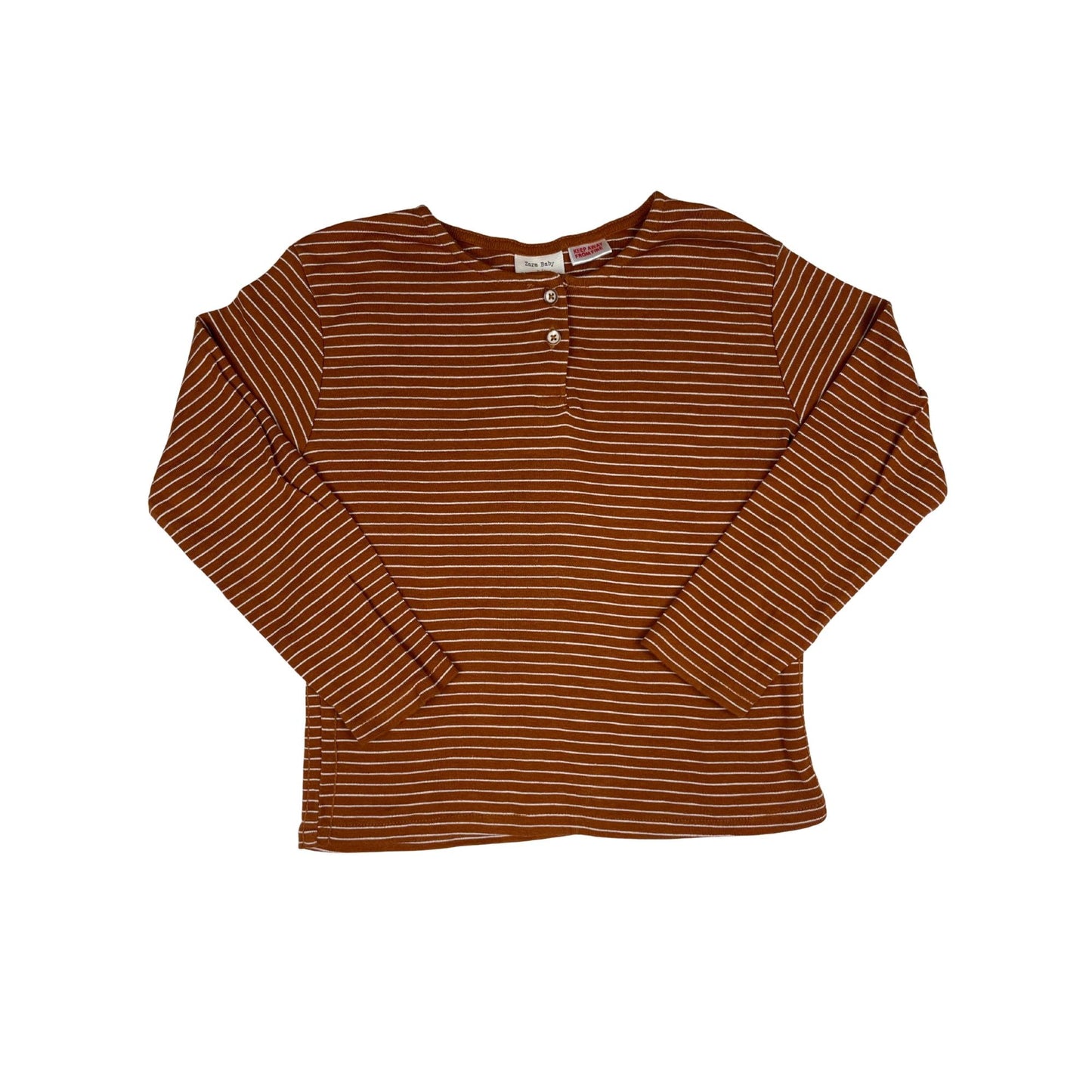 Braun-weiß gestreiftes Langarmshirt für Mädchen