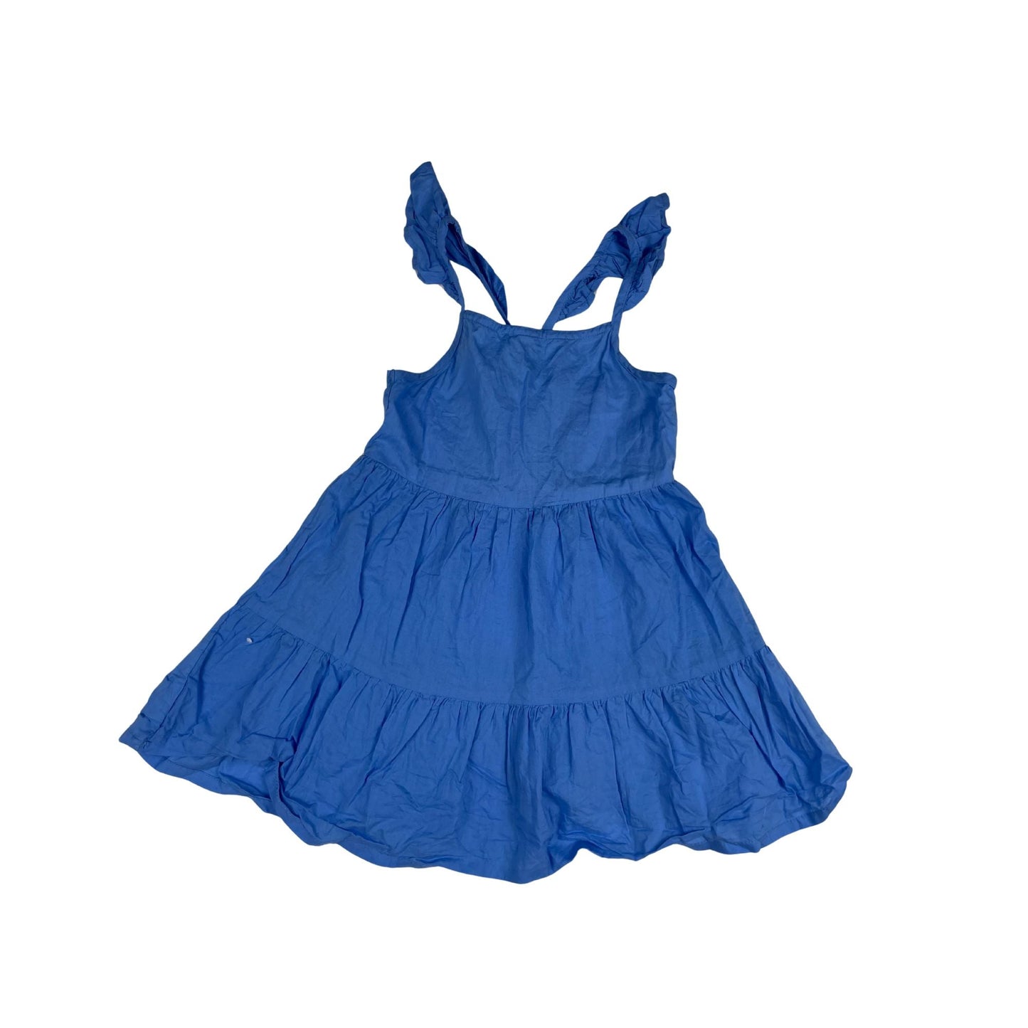 Blaues Trägerkleid für Mädchen mit Rüschen, Größe 2–3 Jahre