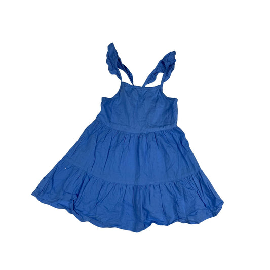 Blaues Trägerkleid für Mädchen mit Rüschen, Größe 2–3 Jahre