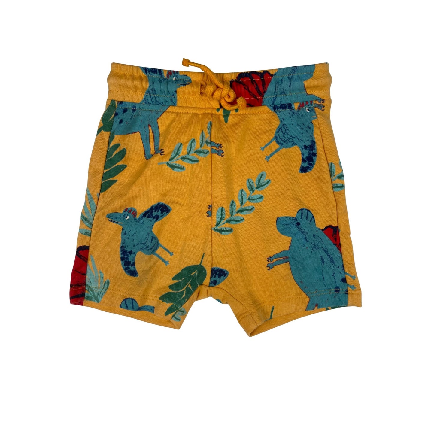 Gelbe Sommerhose mit buntem Dinoprint