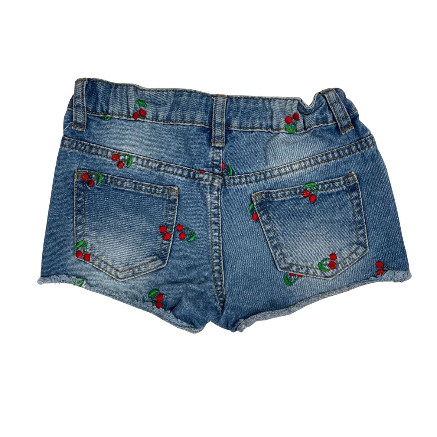 Jeansshorts mit Kirschstickerei