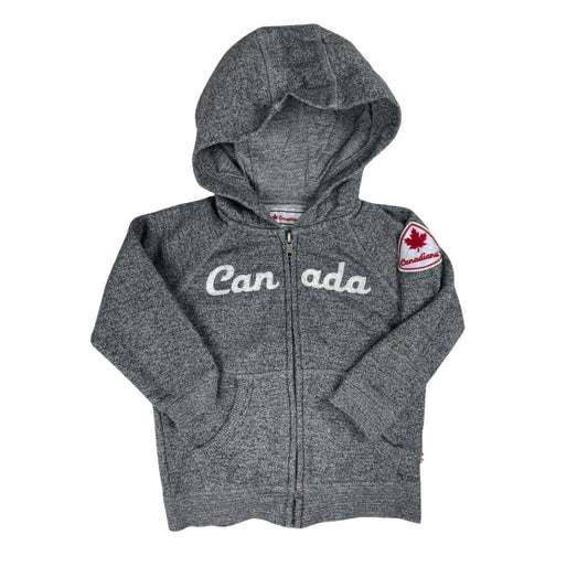 Graues Kapuzensweatshirt mit Kanada-Logo für Mädchen