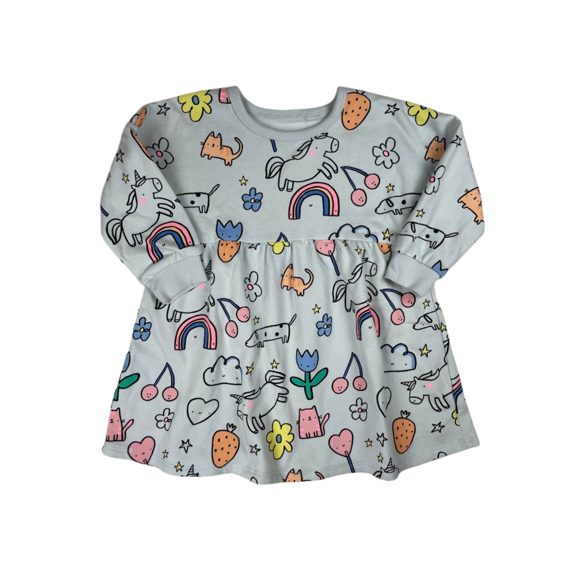 Kinderkleid mit Einhorn-Muster