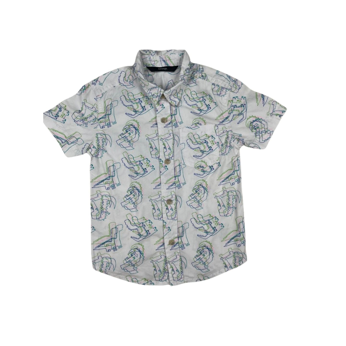 Hemd mit buntem Dinosaurier-Muster